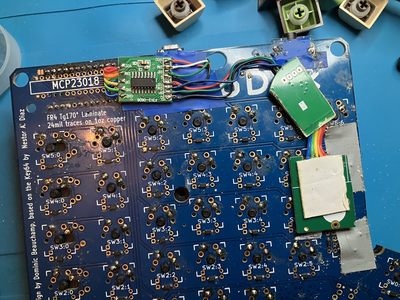 Back of board displaying 3 chips