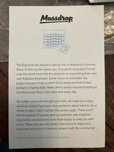 Massdrop thank-you card here