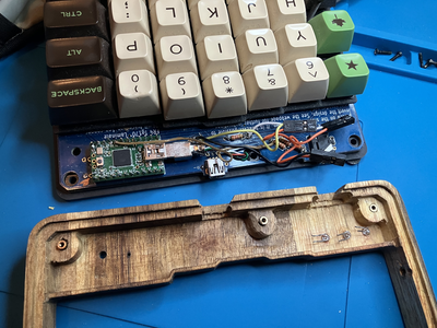 Board with wooden casing
